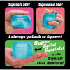 Nice Cube Stress Toy blue cube being squeezed in hands