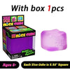 Lavender Nice Cube stress toy with embossed face.