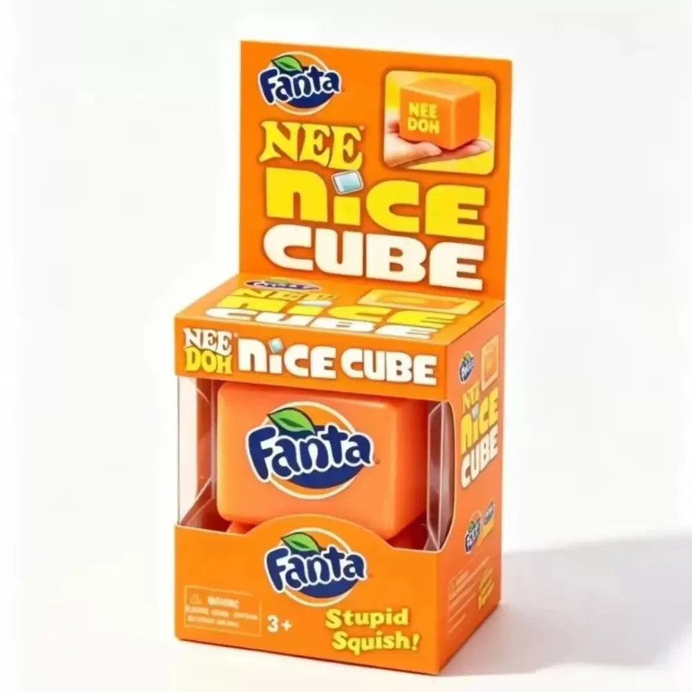 Fanta Nee Doh Nice Cube boxed squishy cube in orange