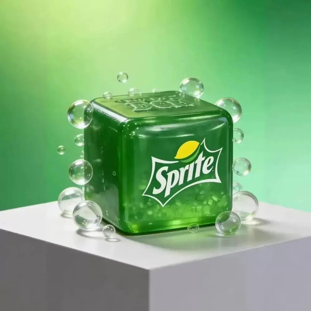Sprite Nee Doh Nice Cube squishy cube in green with water bubbles