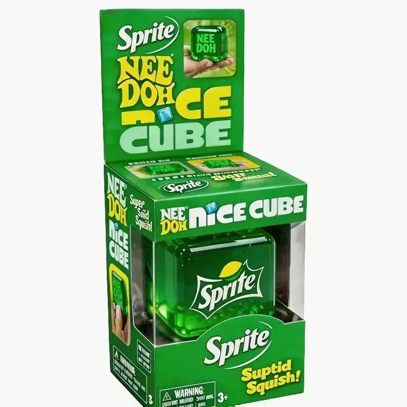 Sprite Nee Doh Nice Cube box with clear window showing green cube